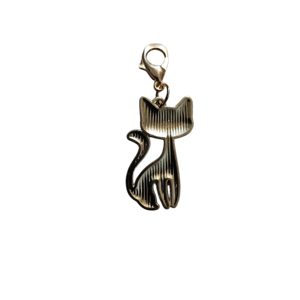 Blue Floral Cat Charm